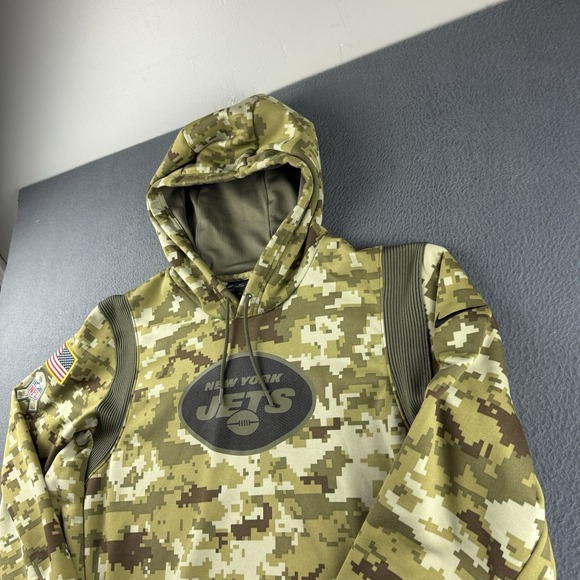 Nike New York Jets Hoodie Men's 2XL Green Salute to Service Camo NFL Digital